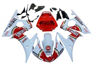 Carenados Moto Yamaha YZF R6 2003-2004 - Blanco Rojo Lucky Strike Motul