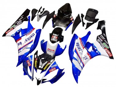 Carenados Moto Yamaha YZF 600 R6 2006-2007 - Blanco Azul Negro Fimer Volvo Yamalube Sterilgarda