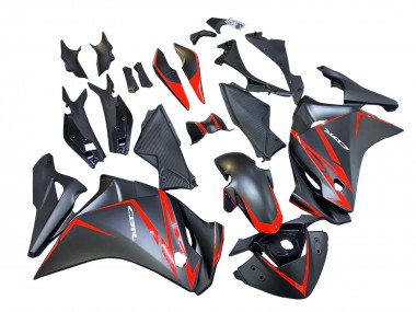 Carenados Moto Honda CBR250RR 2011-2015 - Negro Mate Rojo Raya