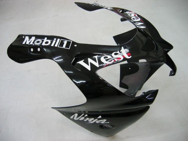 Carenados Moto Kawasaki ZX9R 2000-2001 - Negro Brillante Blanco West