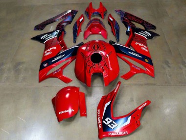 Carenados Moto Honda CBR650R 2019-2020 - Rojo Blanco Azul Oscuro HRC Pull&Oso 93