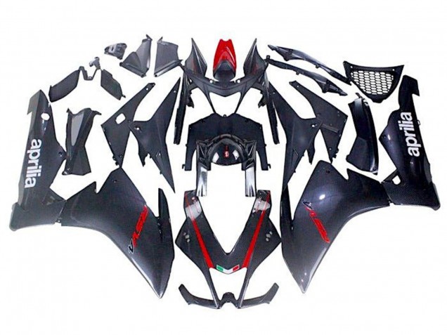 Carenados Moto Aprilia RSV4 1000 2009-2015 - Negro Falso FibraCarbono Rojo