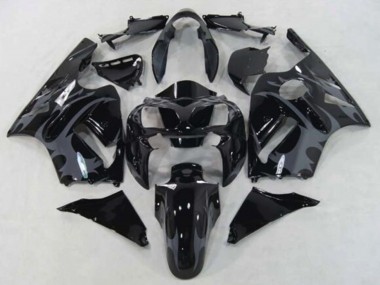 Carenados Moto Kawasaki ZX12R 2002-2006 - Negro Brillante Gris Tribal