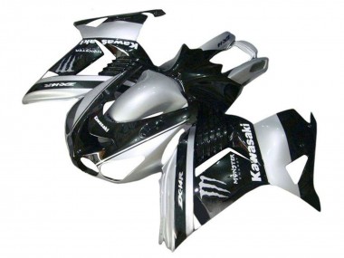 Carenados Moto Kawasaki ZX14R ZZR1400 2006-2011 - Plata Negro Monstruo
