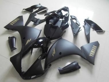 Carenado Moto Yamaha YZF R1 2012-2014 - Negro Brillante Negro Mate Oro Calcomanías