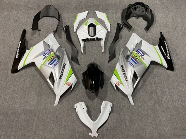 Carenados Moto Kawasaki EX300 2013-2024 - Blanco Plata Verde Negro