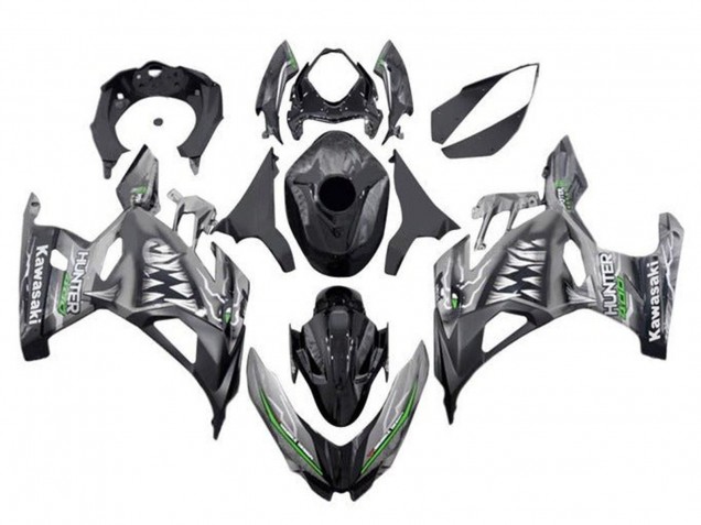 Carenados Moto Kawasaki Ninja 400 2018-2024 - Nardo Gris Negro Tiburón