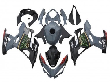 Carenados Moto Kawasaki Ninja 400 2018-2024 - Gris Negro Rojo Honeycomb