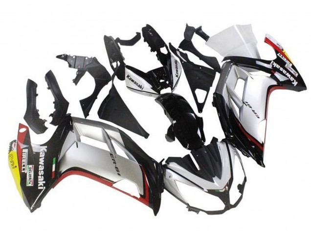 Carenados Moto Kawasaki Ninja ER6F 2012-2014 - Plata Negro Rojo Amarillo
