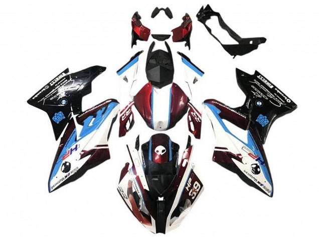 Carenado Moto BMW S1000RR 2017-2018 - Blanco Azul Rojo Negro Brillante