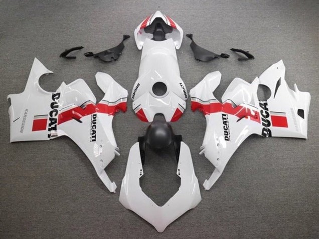 Carenados Moto Ducati Panigale V4 V4S 2020-2021 - Blanco Rojo Raya