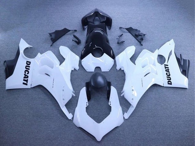 Carenados Moto Ducati Panigale V4 V4S 2020-2021 - Blanco Negro Brillante