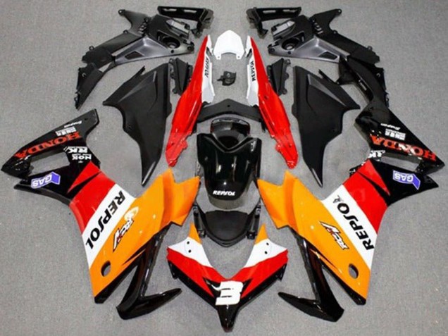 Carenados Moto Honda CBR500R 2013-2015 - Naranja Blanco Rojo Negro Brillante Repsol