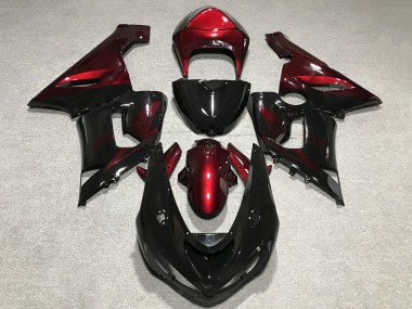 Carenados Moto Kawasaki ZX6R 2005-2006 - Rojo Negro Brillante
