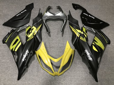 Carenados Moto Kawasaki ZX6R 2013-2018 - Negro Mate Amarillo