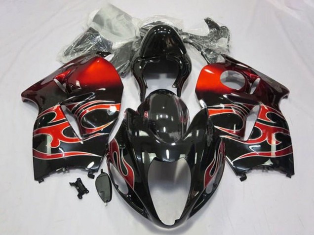 Carenados Moto Suzuki GSXR1000 1996-2007 - Negro Brillante Rojo Tribal