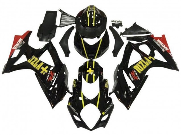 Carenados Moto Suzuki GSXR 1000 2007-2008 - Negro Amarillo Rojo Rizla