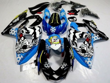 Carenados Moto Suzuki GSXR 1000 2009-2016 - Azul Negro Blanco Nieve