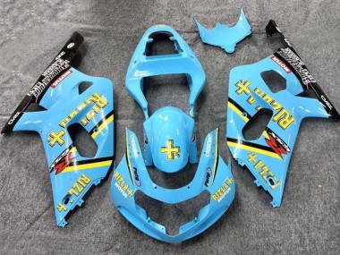Carenados Moto Suzuki GSXR 600 / GSXR 750 2001-2003 - Azul Claro Amarillo Negro Negro Rizla
