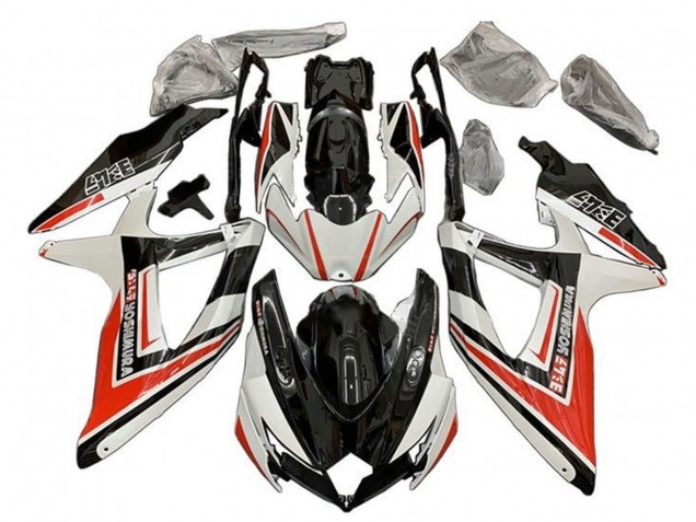 Carenados Moto Suzuki GSXR 600 / GSXR 750 2008-2010 - Blanco Naranja Negro Brillante Yoshimura
