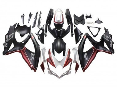 Carenados Moto Suzuki GSXR 600 / GSXR 750 2008-2010 - Blanco Rojo Negro Mate
