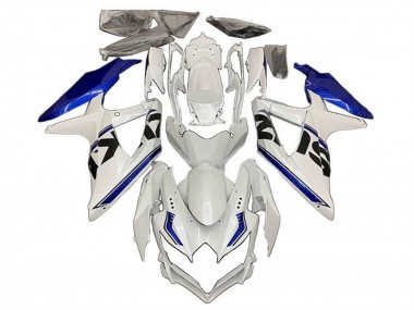 Carenados Moto Suzuki GSXR 600 / GSXR 750 2008-2010 - Blanco Azul Negro Raya