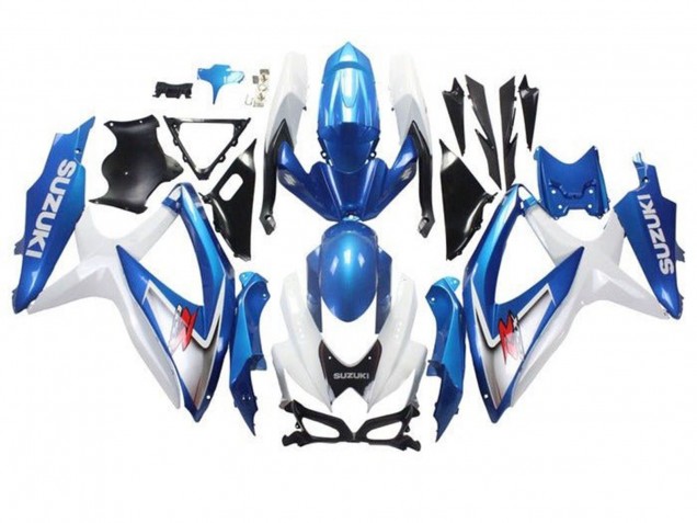 Carenados Moto Suzuki GSXR 600 / GSXR 750 2008-2010 - Blanco Azul Claro Rojo