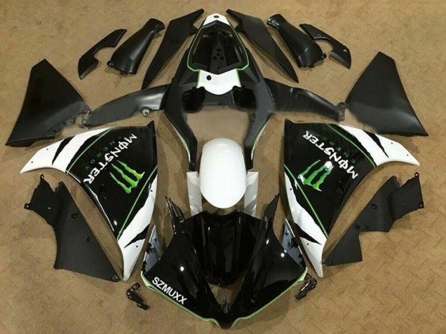 Carenados Moto Yamaha YZF 1000 R1 2012-2014 - Blanco Negro Verde Monstruo Energy SZMUXX