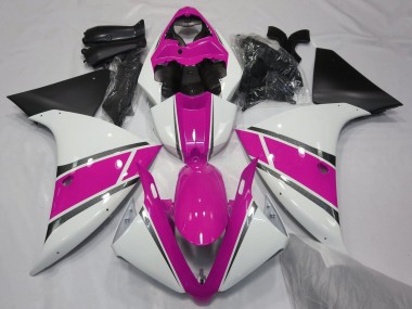 Carenados Moto Yamaha YZF 1000 R1 2012-2014 - Blanco Rosa Negro Mate
