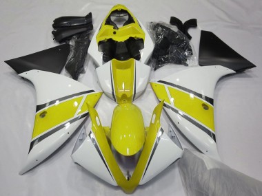 Carenados Moto Yamaha YZF 1000 R1 2012-2014 - Blanco Amarillo Negro Mate