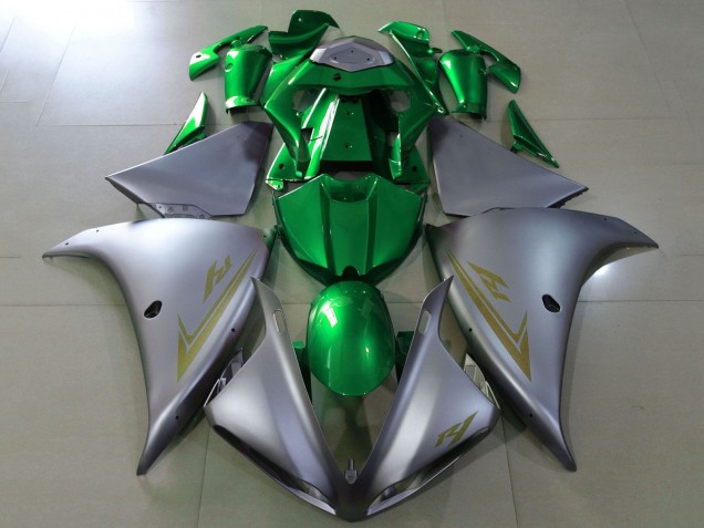 Carenados Moto Yamaha YZF 1000 R1 2012-2014 - Plata Mate Verde