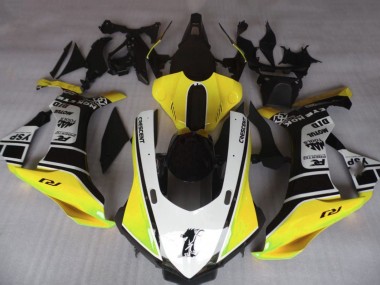 Carenados Moto Yamaha YZF 1000 R1 2020-2025 - Amarillo Blanco Negro Brillante Motul YSP