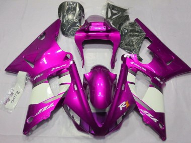 Carenados Moto Yamaha YZF 1000 R1 2000-2001 - Raspberry Blanco Plata