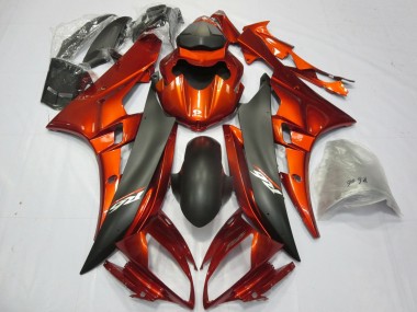 Carenados Moto Yamaha YZF R6 2006-2007 - Naranja Negro Mate