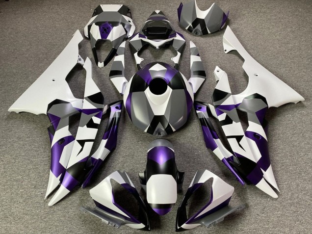 Carenados Moto Yamaha YZF R6 2008-2016 - Blanco Púrpura Gris Negro Camouflage
