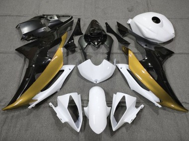 Carenados Moto Yamaha YZF R6 2008-2016 - Blanco Oro Negro Brillante