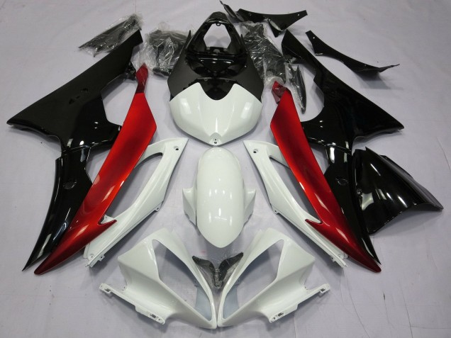 Carenados Moto Yamaha YZF R6 2008-2016 - Blanco Rojo Negro Brillante