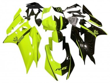 Carenados Moto Yamaha YZF R6 2017-2023 - Neon Amarillo Negro Brillante Dividir
