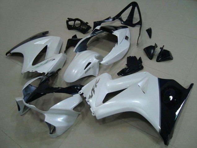 Carenados Moto Honda VFR 800 2002-2013 - Blanco Negro Brillante Plata Calcomanía