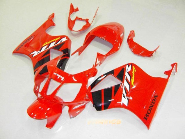 Carenado Moto Honda VTR1000 2000-2006 - Rojo Negro Brillante Raya