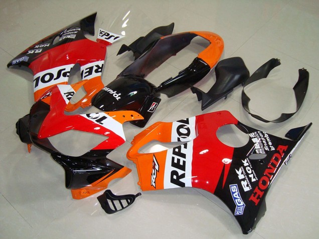 Carenado Moto Honda CBR600 F4i 2004-2007 - Naranja Blanco Rojo Negro Brillante Repsol