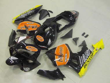 Carenados Moto Honda CBR600RR 2003-2004 - Negro Brillante Naranja Amarillo Hm Plant Dunlop