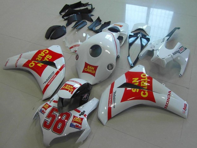 Carenados Moto Honda CBR1000RR 2008-2011 - Blanco Rojo Amarillo San Carlo 58
