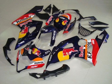 Carenados Moto Suzuki GSXR 1000 2005-2006 - Azul Oscuro Amarillo Rojo Bull Repsol