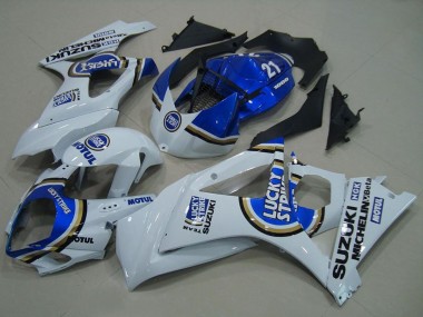 Carenados Moto Suzuki GSXR 1000 2007-2008 - Blanco Azul Lucky Strike