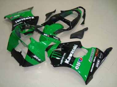 Carenados Moto Kawasaki ZX6R 2000-2002 - Verde Negro Brillante Monstruo