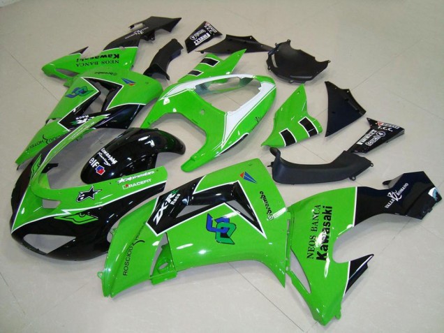 Carenados Moto Kawasaki ZX10R 2006-2007 - Verde Blanco Negro Brillante