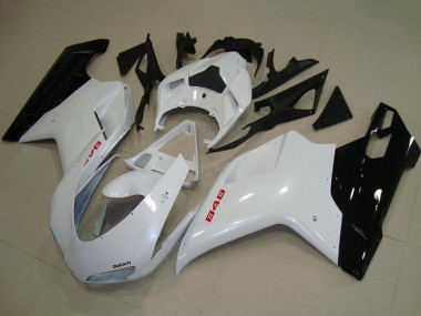 Carenados Moto Ducati 848 2007-2014 - Blanco Negro Brillante