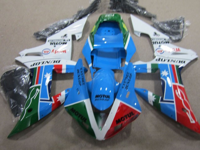 Carenados Moto Yamaha YZF R1 2002-2003 - Blanco Azul Verde Rojo Negro Motul