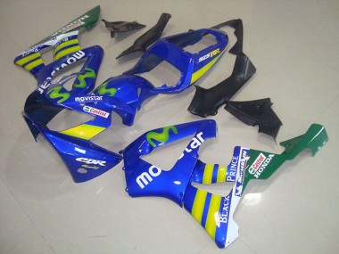 Carenados Moto Honda CBR900RR 929 2000-2001 - Azul Amarillo Verde MoviStar Castrol